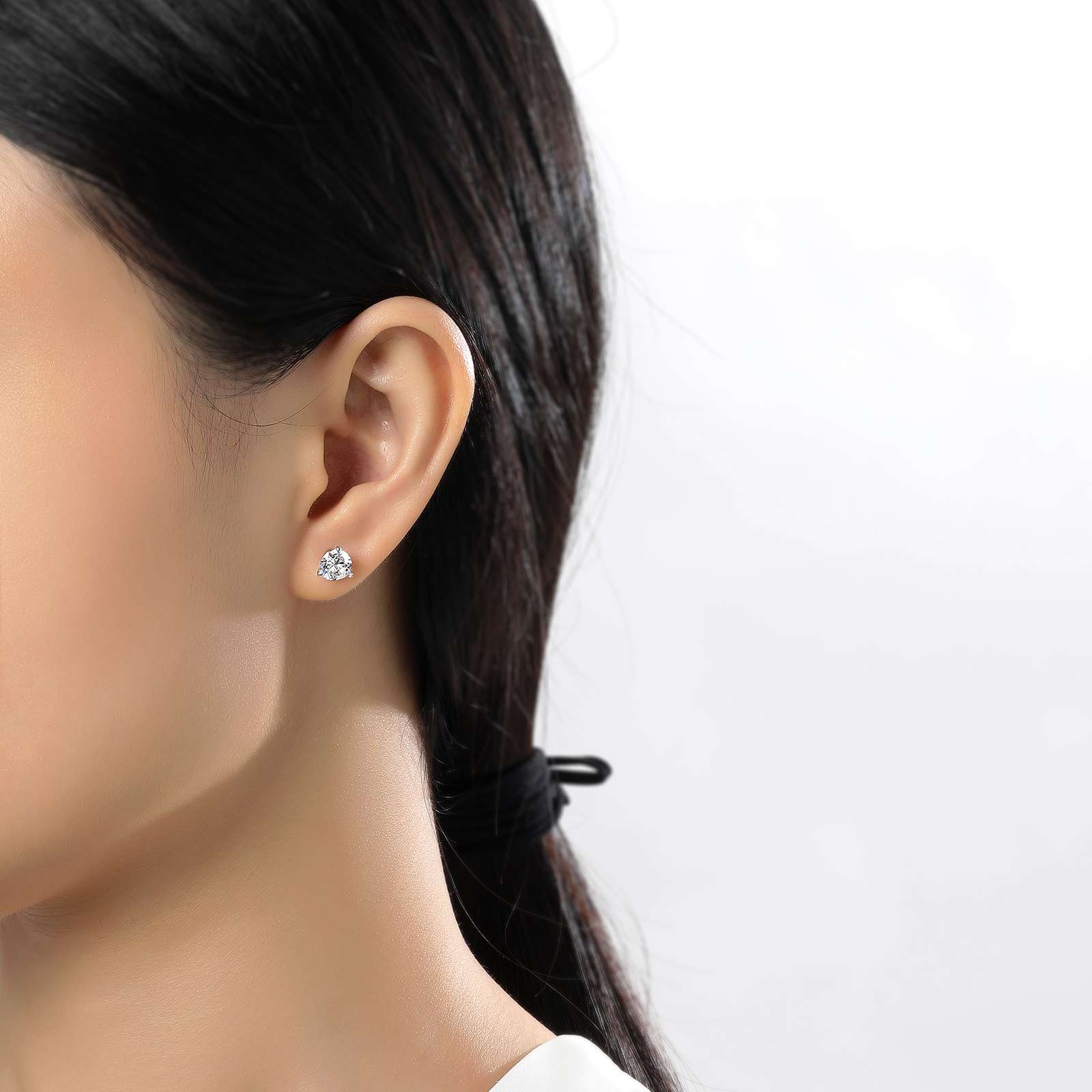 2.5 CTW Martini Solitaire Stud Earrings in Sterling Silver
