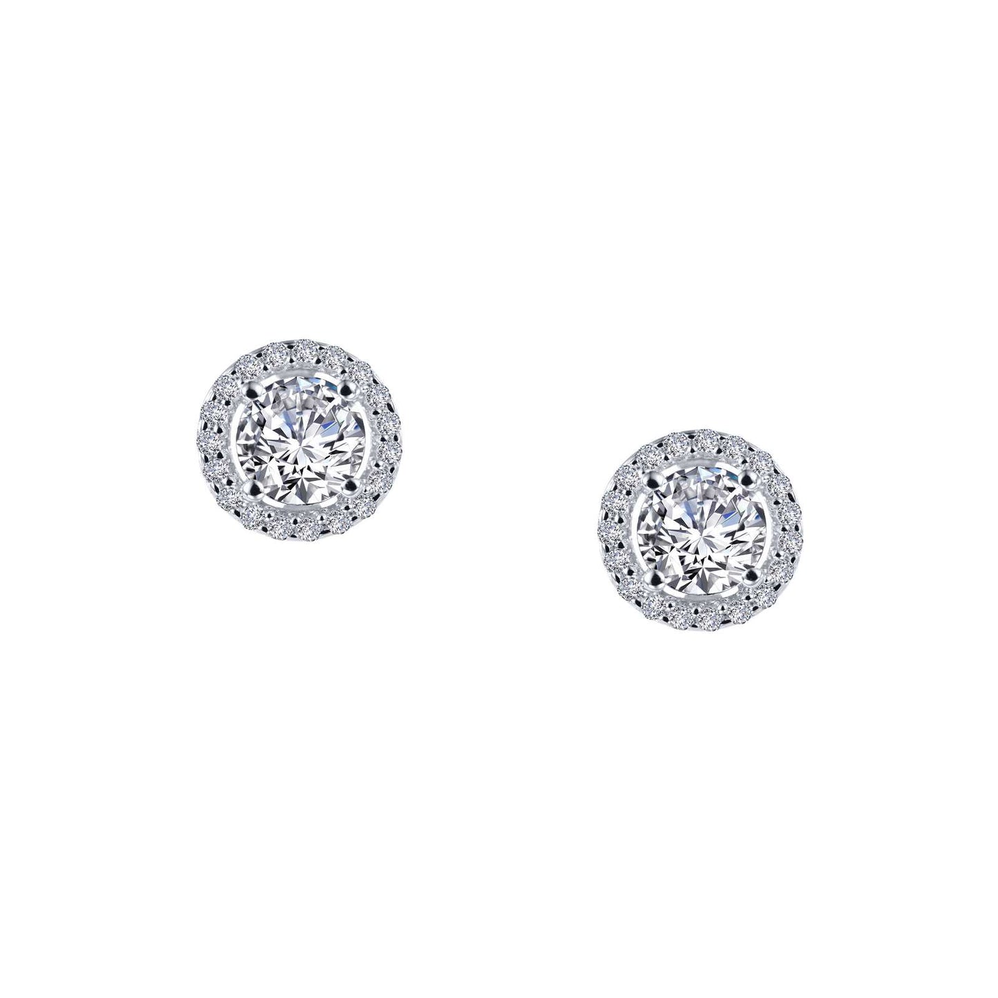 Silver Jewelry Halo Stud Earrings in Sterling Silver