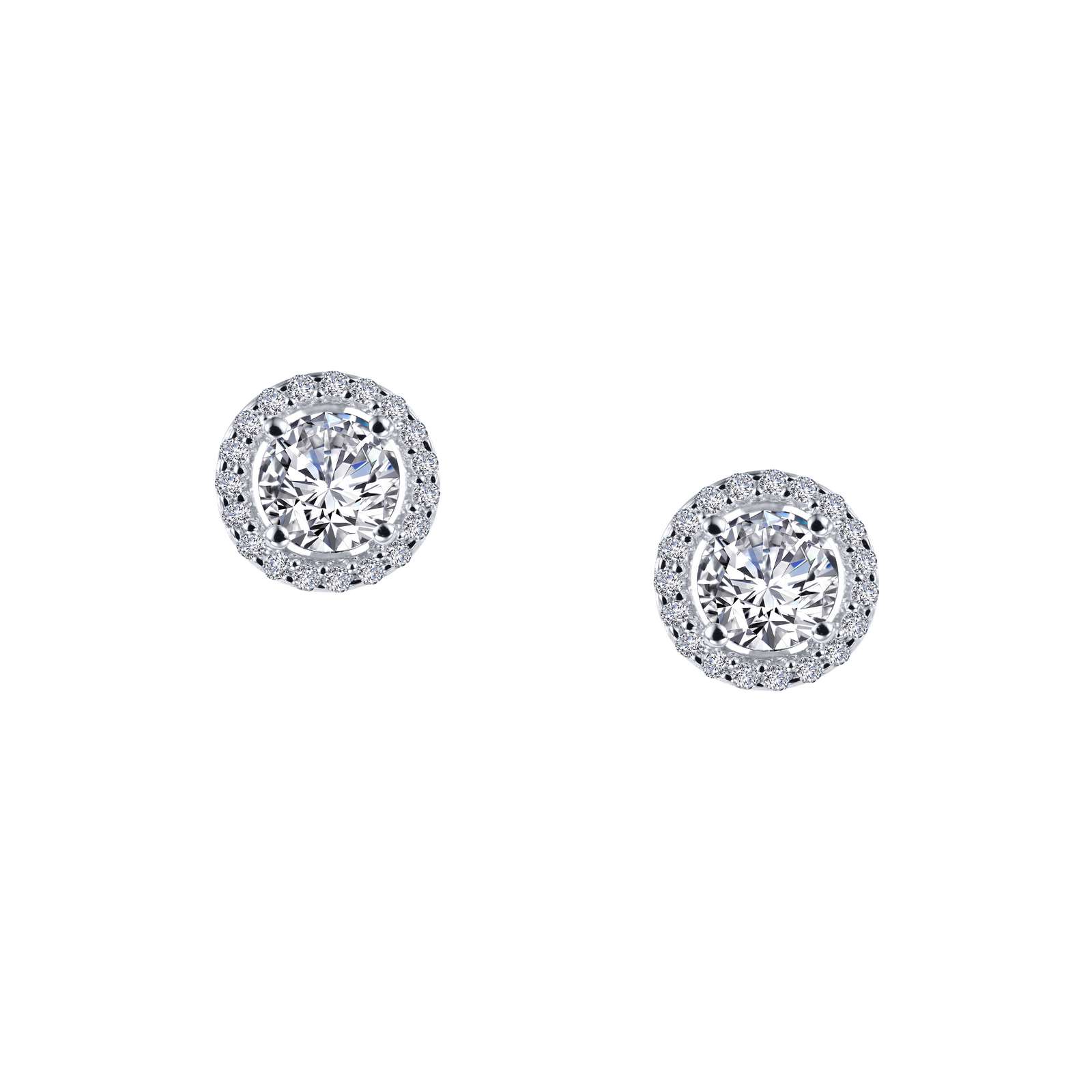 Silver Jewelry Halo Stud Earrings in Sterling Silver