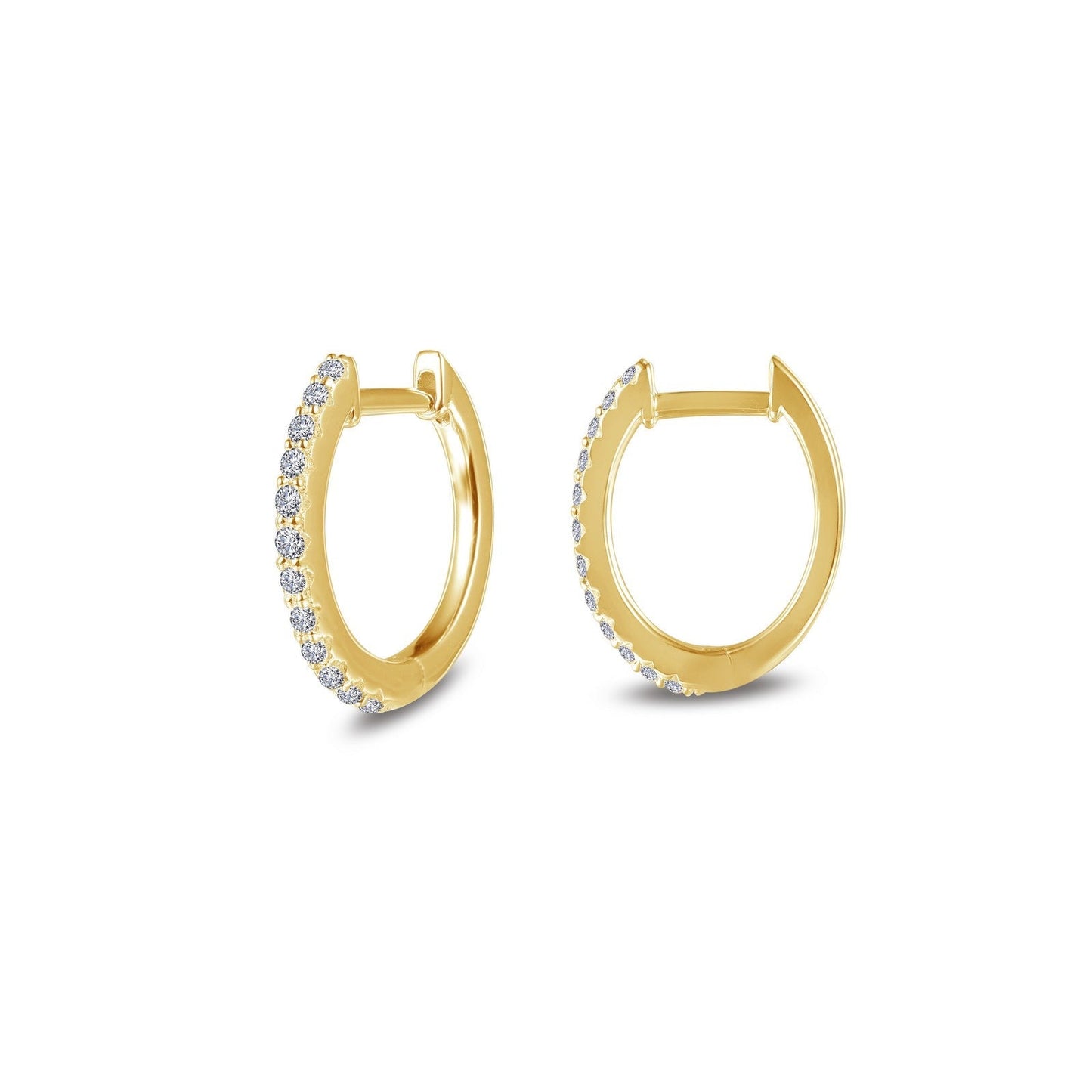 Lafonn's own product photo of the oval huggie hoop earrings in gold-finished sterling silver