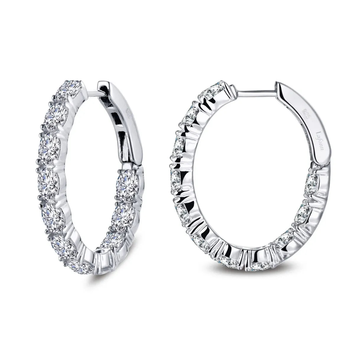 Silver Jewelry 20Mm X 25Mm Oval Hoop Earrings