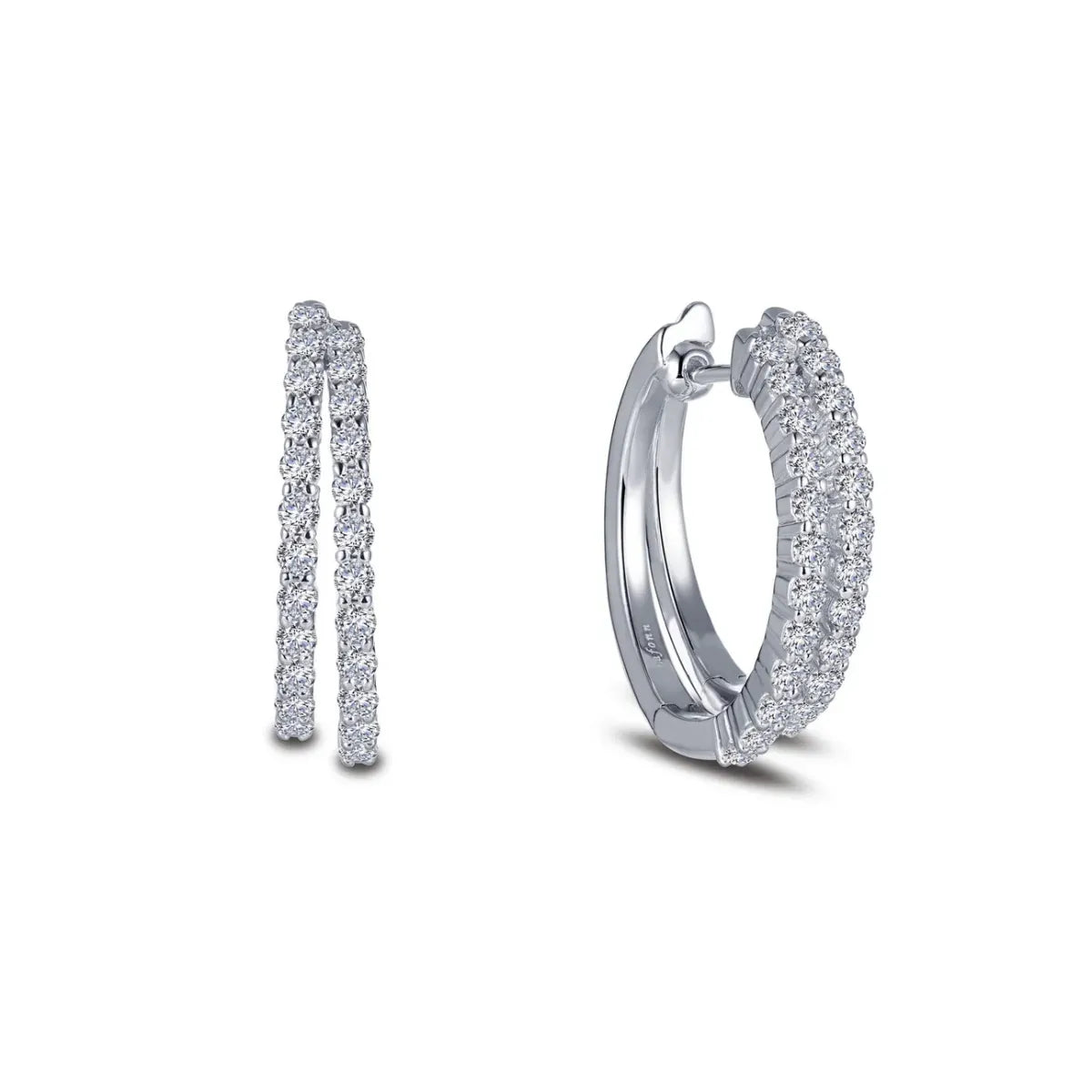 Silver Jewelry 20mm x 23mm Double-Hoop Earrings in Sterling Silver