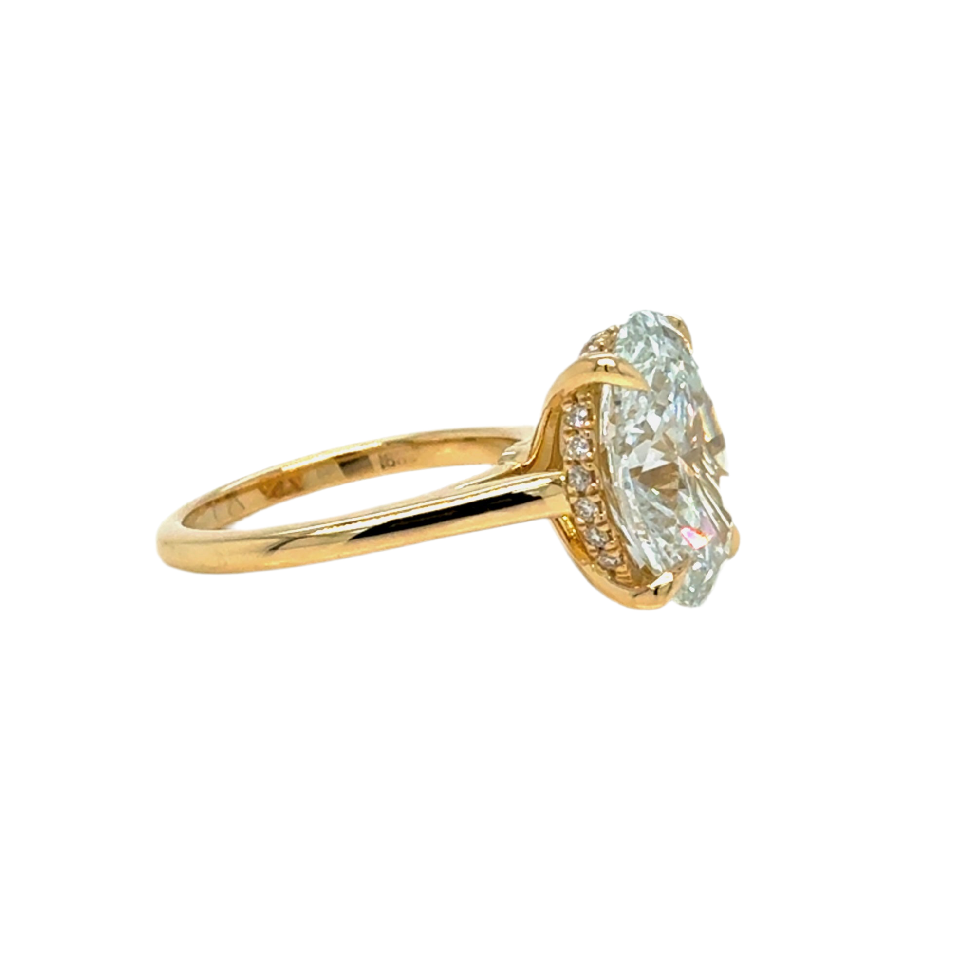 18k yellow gold oval lab-grow diamond engagement ring farsi jewelers sandy springs 