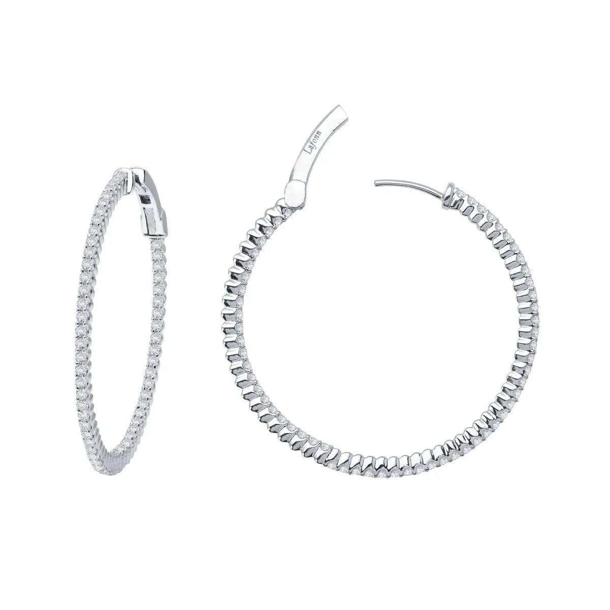 Silver Jewelry 30mm Inside-Out Hoop Earrings in Sterling Silver