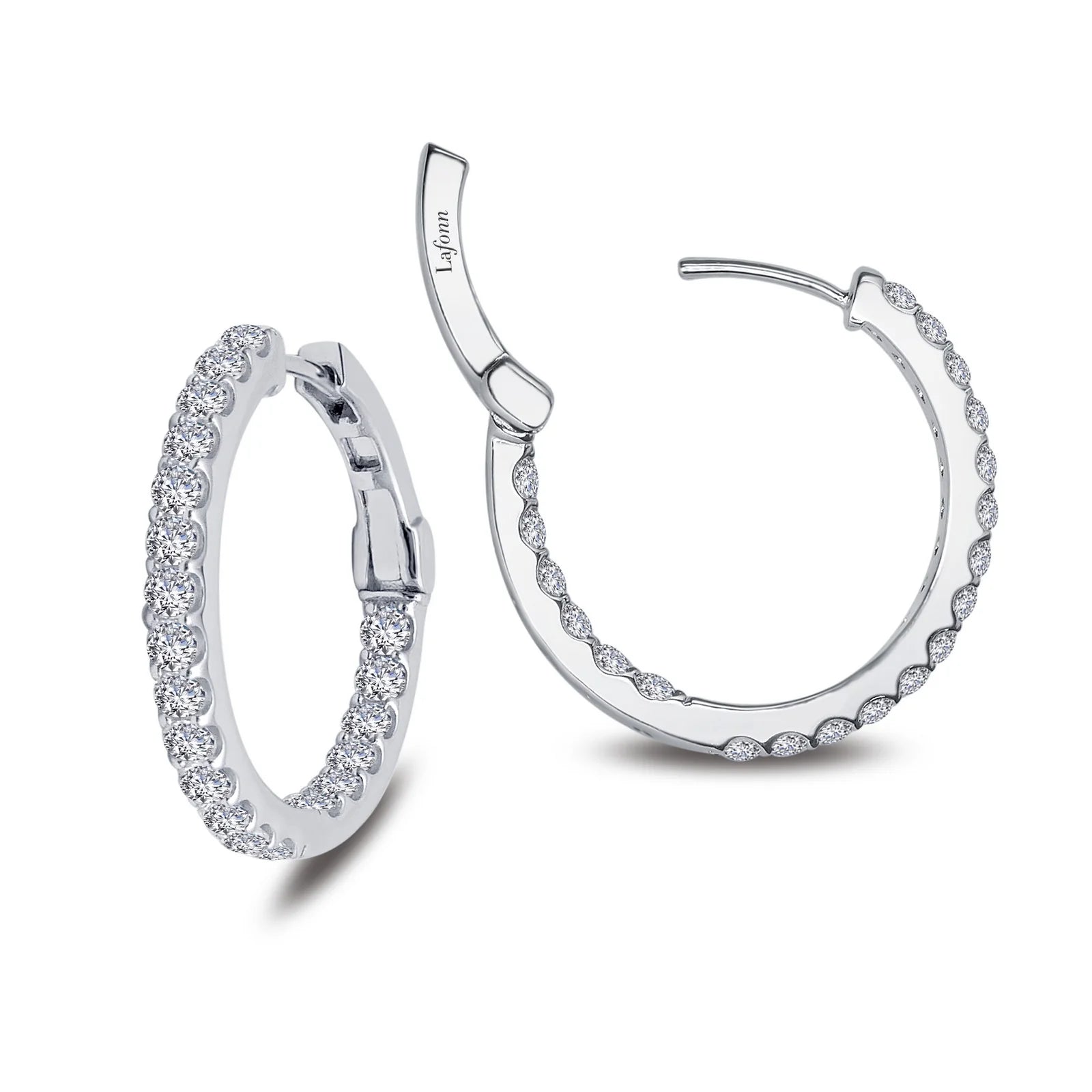 25mm Inside-Out Hoop Earrings in Sterling Silver – 2.16 CTW