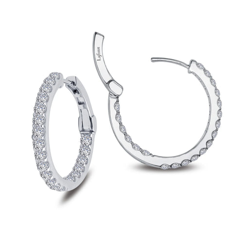 Load image 1 in gallery view. 25mm Inside-Out Hoop Earrings in Sterling Silver – 2.16 CTW