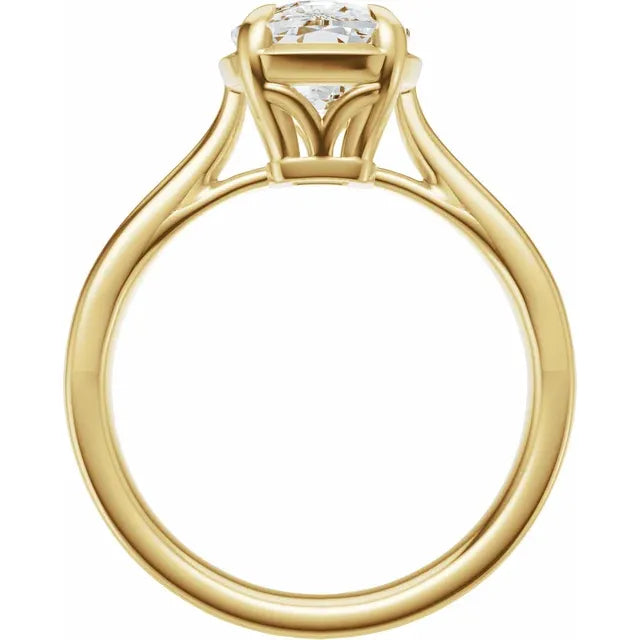 Elongated Cushion Cut Engagement Ring - 2.50 ct 14K Gold