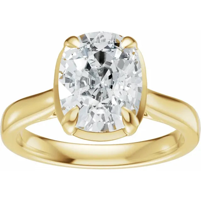 Elongated Cushion Cut Engagement Ring - 2.50 ct 14K Gold