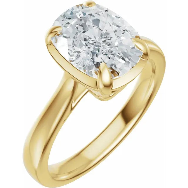 Elongated Cushion Cut Engagement Ring - 2.50 ct 14K Gold