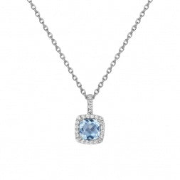 Lafonn genuine blue topaz Aria pendant necklace in sterling silver