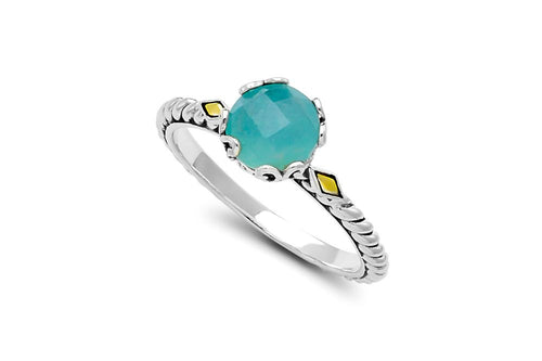 Load image 1 in gallery view. Birthday Collection Sterling Silver & 18K Aquamarine Birthstone Ring