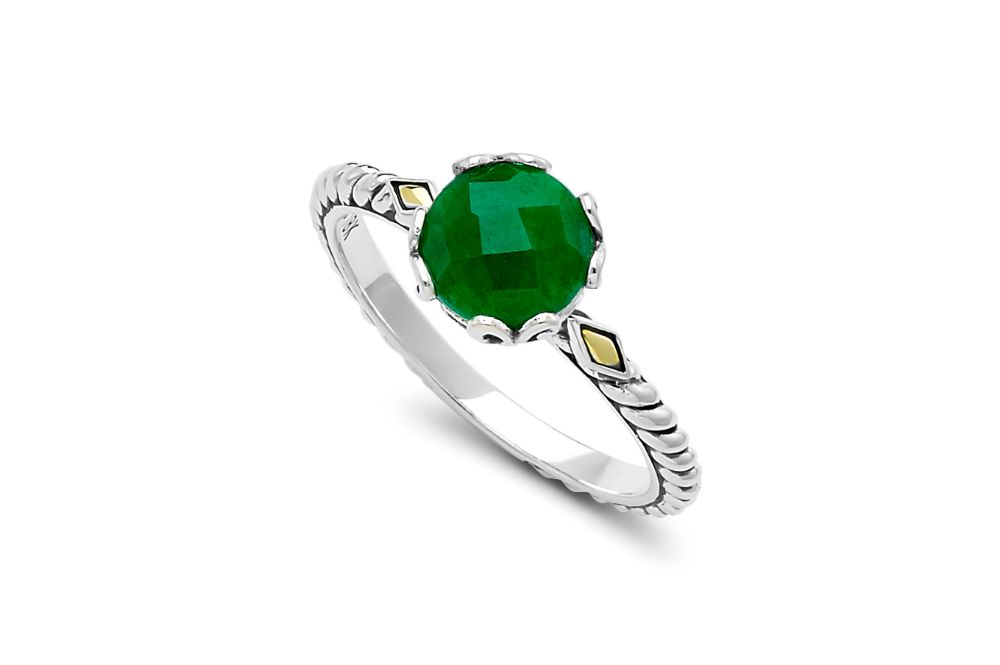 Birthday Collection Sterling Silver & 18K Emerald Birthstone Ring