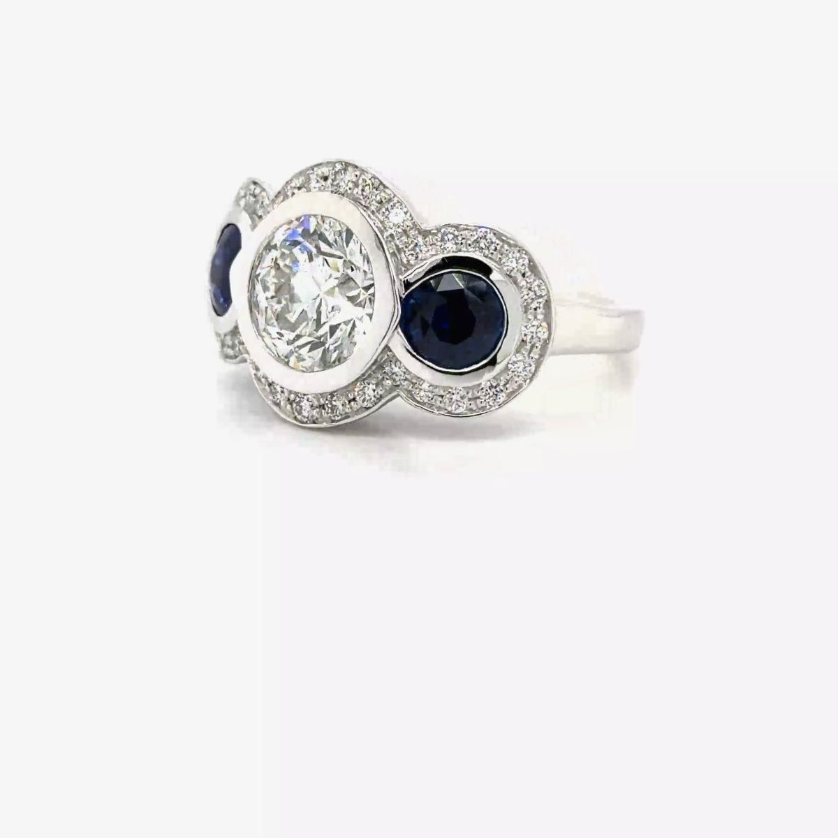 Custom Order 14KW Gold Vintage Style Engagement Rings | Diamond & Sapphire