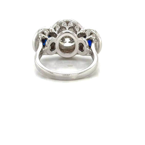 Load image 1 in gallery view. Custom Order 14KW Gold Vintage Style Engagement Rings | Diamond & Sapphire