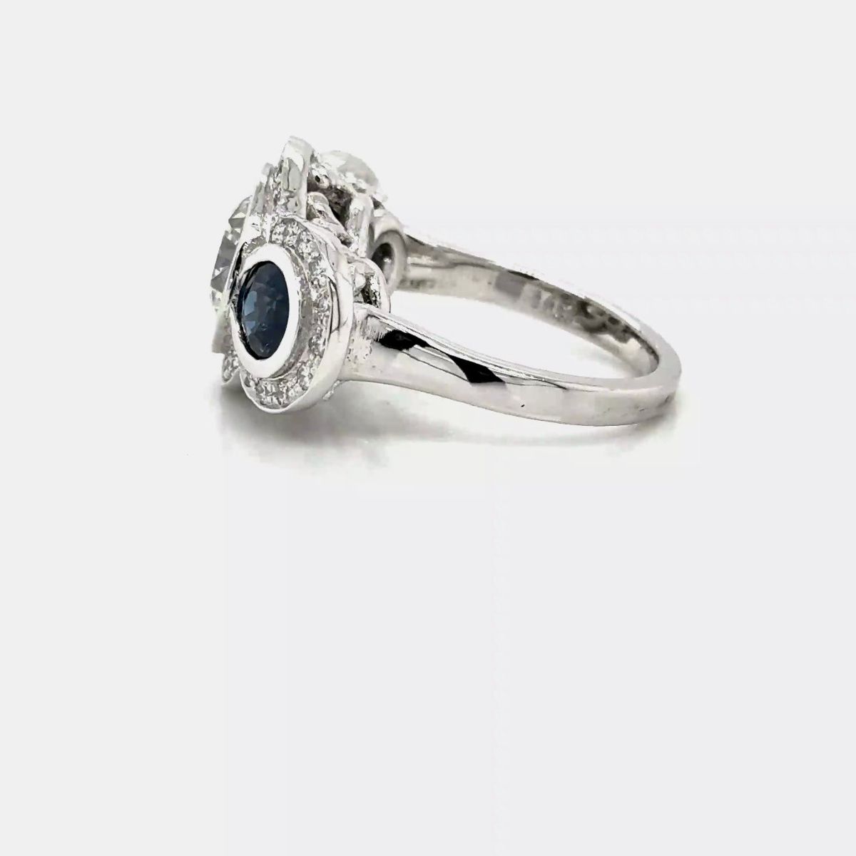 Custom Order 14KW Gold Vintage Style Engagement Rings | Diamond & Sapphire