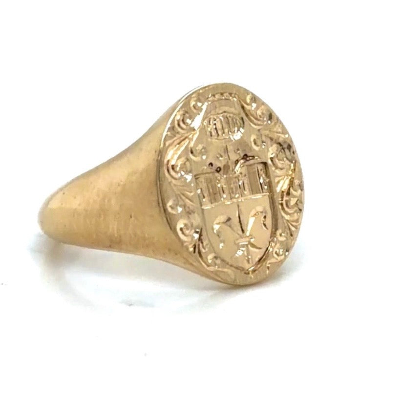 Custom Order 14K Yellow Gold Custom Signet Ring