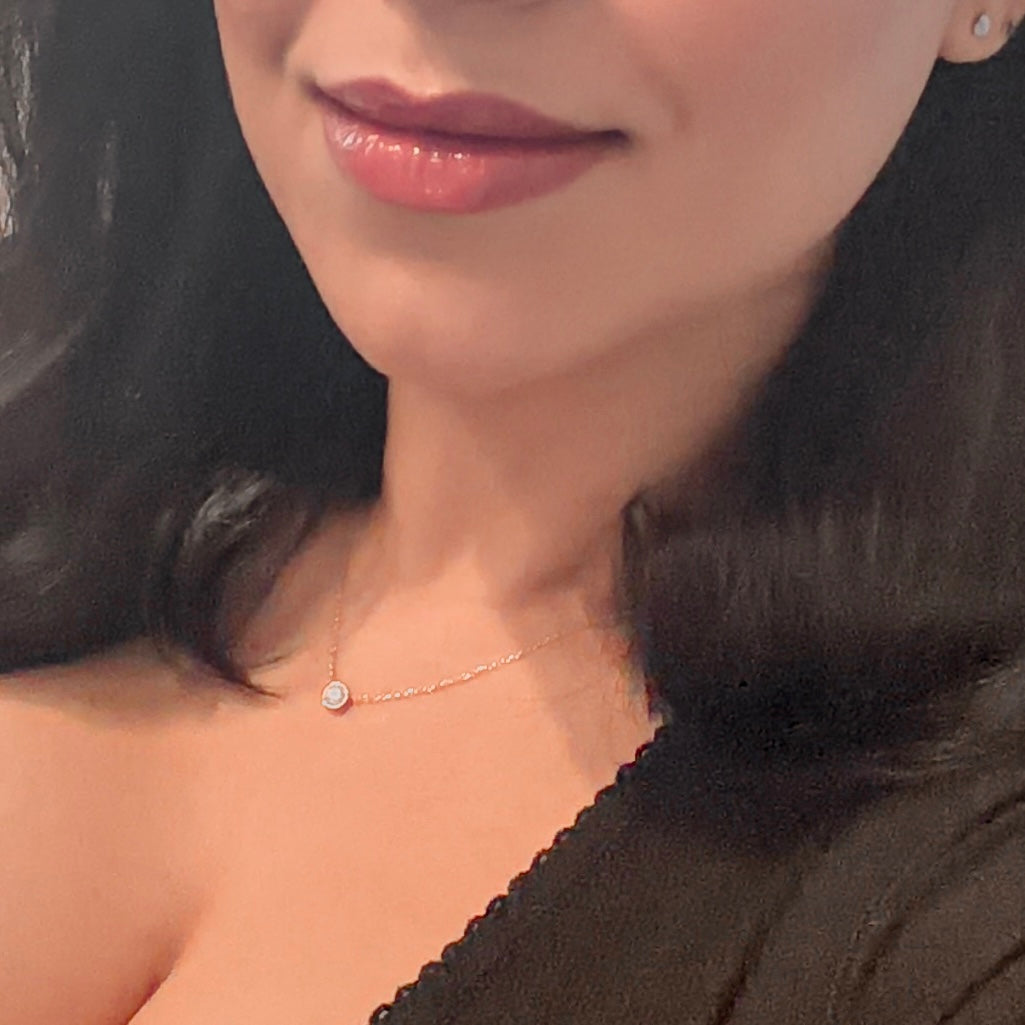 Diamond Jewelry Collections 0.35 CT Lab-Grown Diamond Bezel Pendant – 14K Gold