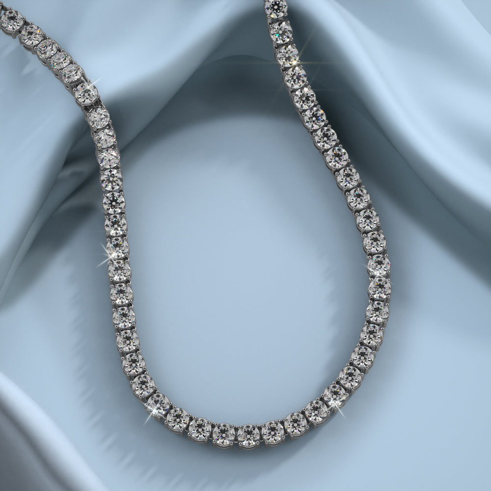 Diamond Jewelry Collections 14K White Lab Grown Diamond Tennis Necklace