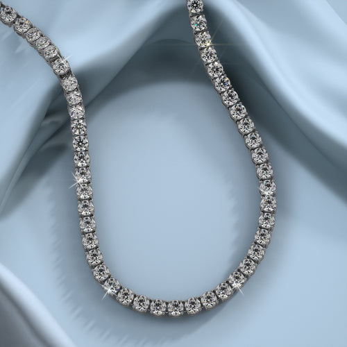 Load image 1 in gallery view. Diamond Jewelry Collections 14K White Lab Grown Diamond Tennis Necklace