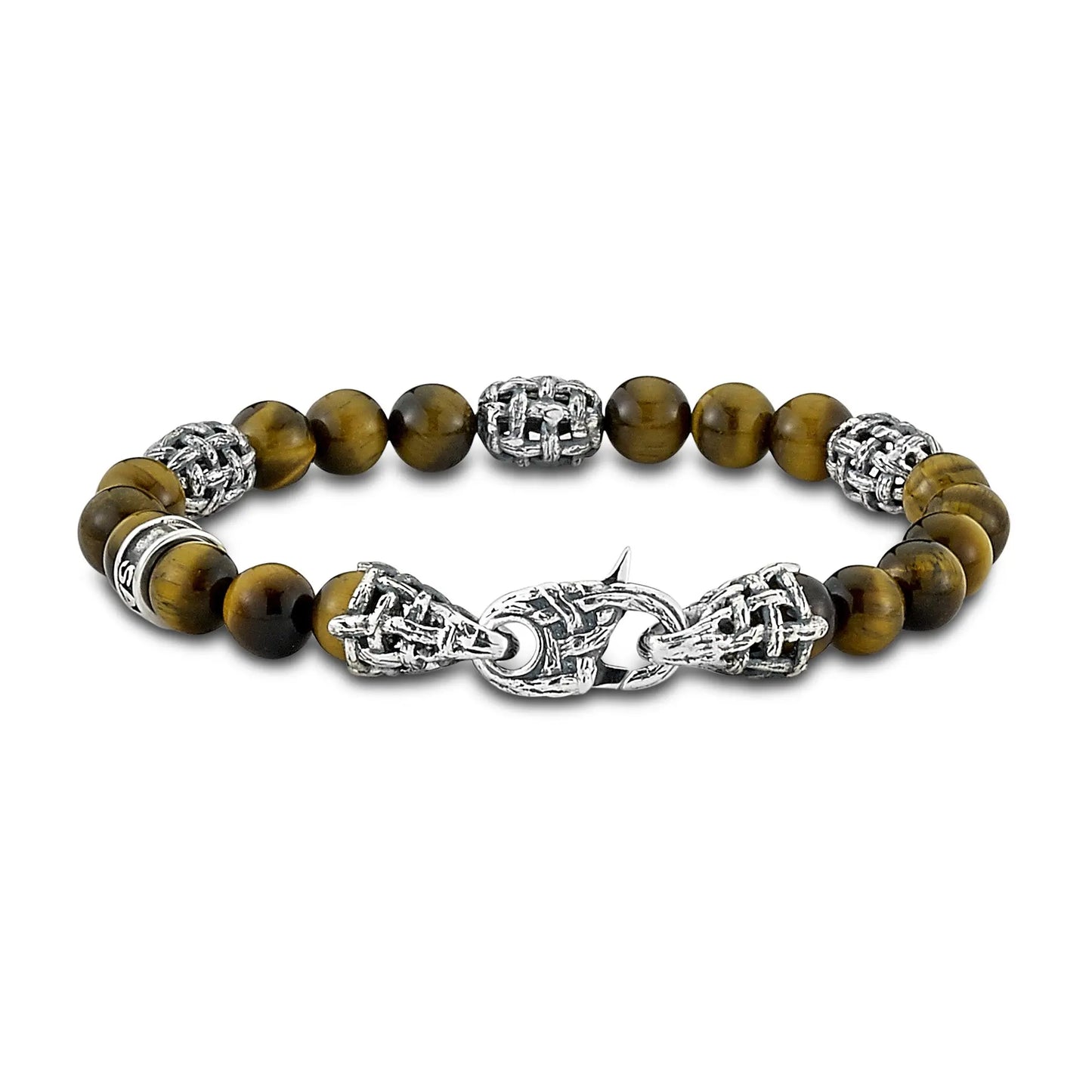 MARE BRACELET- TIGER EYE SS TIGER EYE BRACELET WITH LOBSTER CLASP - Farsi Jewelers