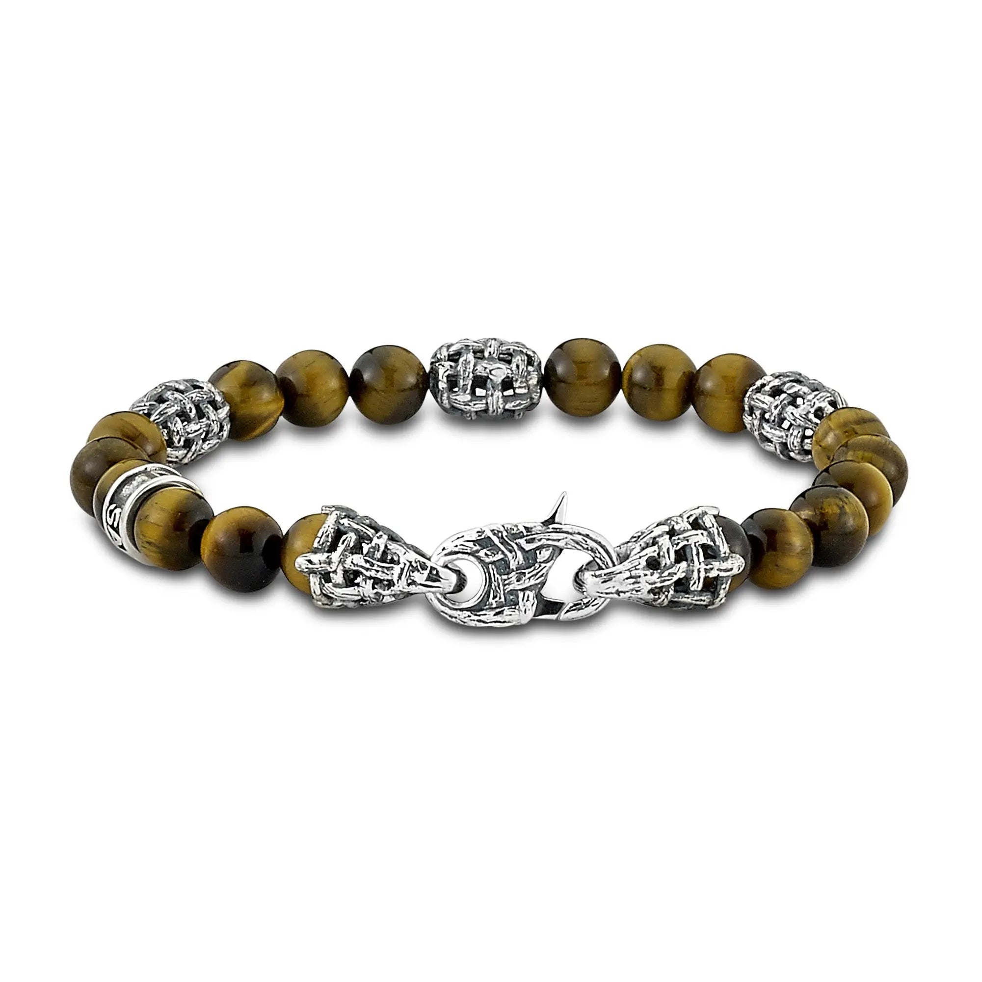 MARE BRACELET- TIGER EYE SS TIGER EYE BRACELET WITH LOBSTER CLASP - Farsi Jewelers