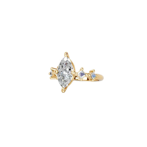 Load image 1 in gallery view. Engagement Rings 1.21 CT Marquise Lab-Grown Diamond Engagement Ring in 14K Yellow Gold
