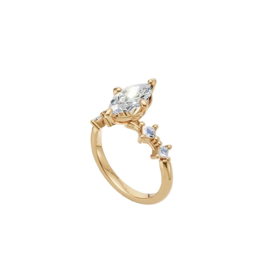 Engagement Rings 1.21 CT Marquise Lab-Grown Diamond Engagement Ring in 14K Yellow Gold