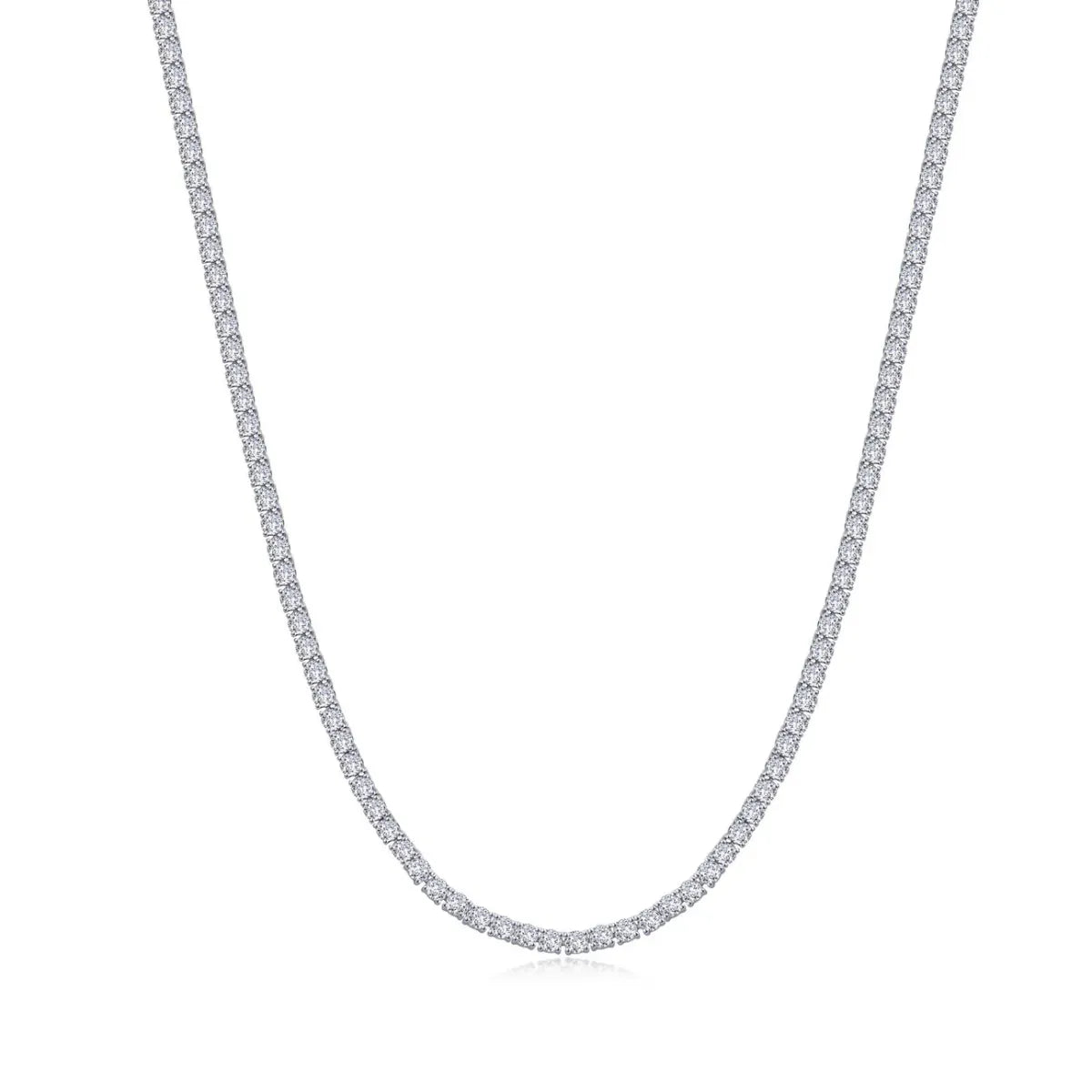 Silver Jewelry Tennis Necklace in Sterling Silver 17"