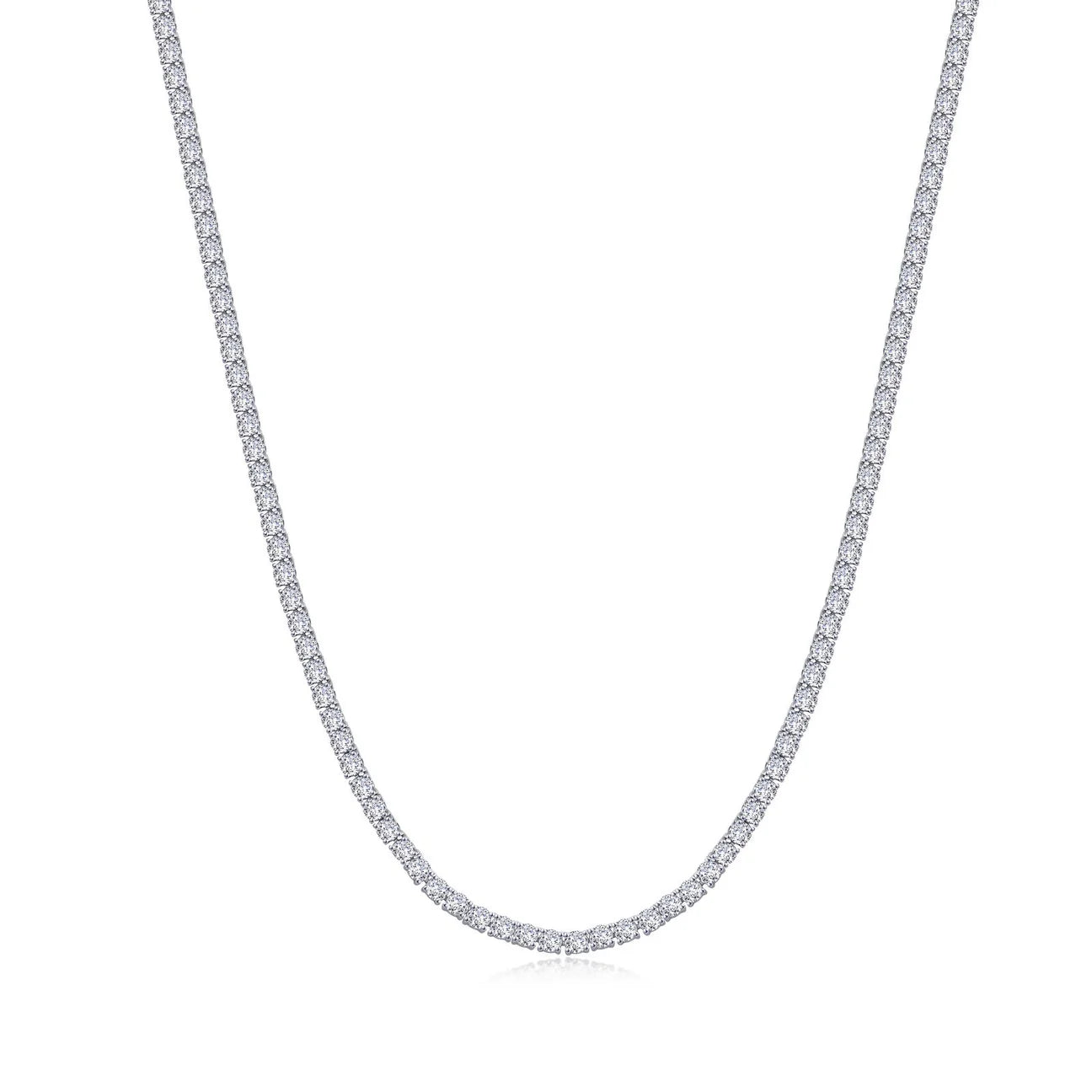Tennis Necklace in Sterling Silver 17"
