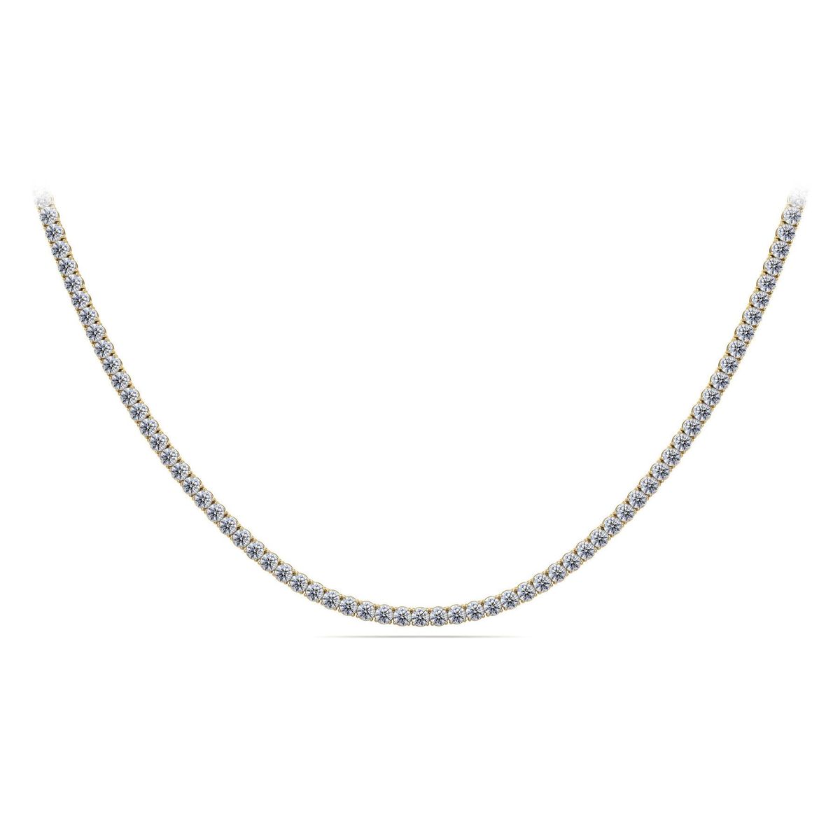 Diamond Jewelry Collections 14K Yellow 14K White Lab Grown Diamond Tennis Necklace