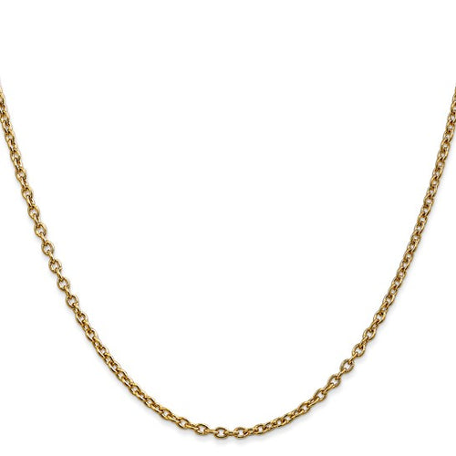 Load image 1 in gallery view. 14K Yellow gold 22 inches solid cable chain