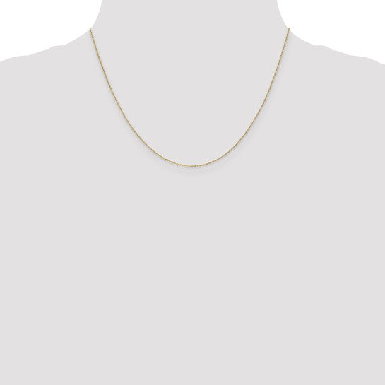 18 inch 14K yellow gold diamond-cut cable chain necklace