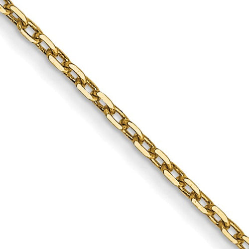 Load image 1 in gallery view. 14K yellow gold 0.8 mm diamond-cut cable chain necklace