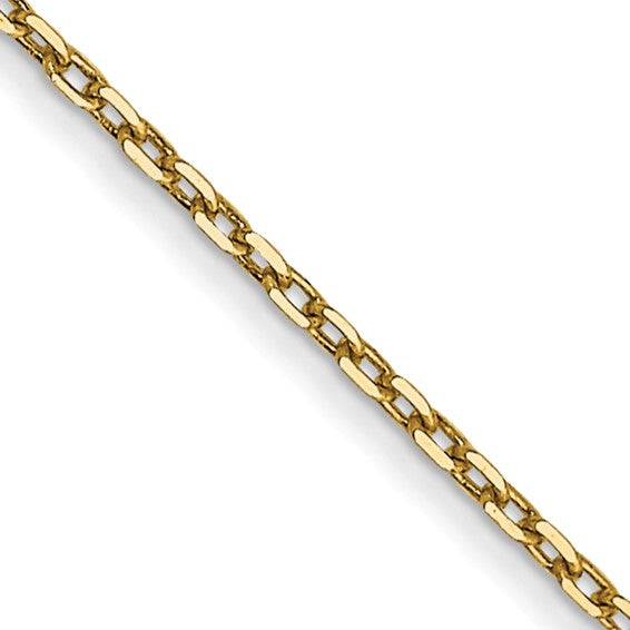 14K yellow gold 0.8 mm diamond-cut cable chain necklace