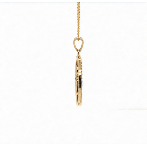 Load image 1 in gallery view. Diamond Jewelry Collections 14K Yellow Lotus Flower Diamond Pendant