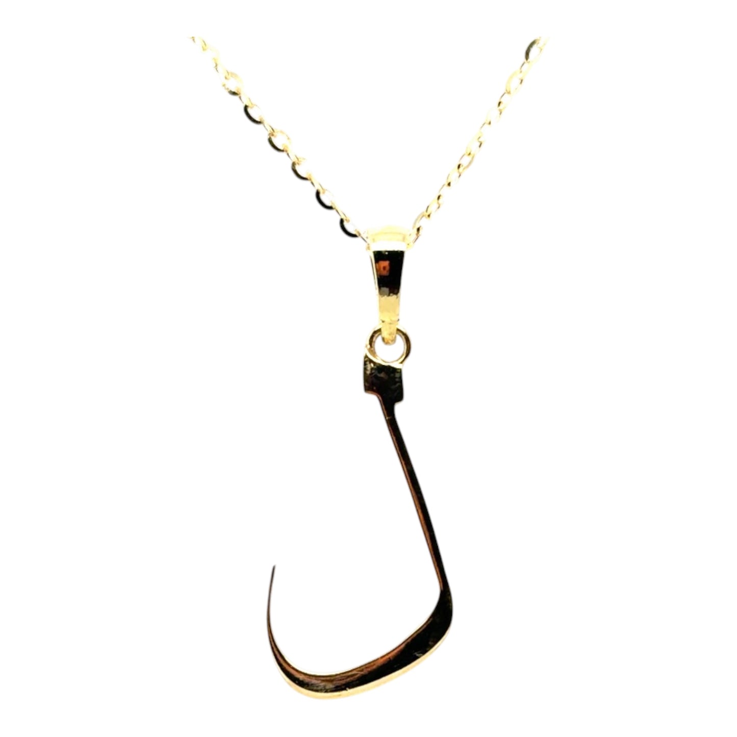 Custom Order 18K Yellow Gold Arabic Letter "L" Custom Pendant - 1.5mm Solid D/C Cable chain