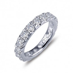 Lafonn classic thick eternity band in sterling silver with simulated diamonds