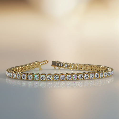 Load image 1 in gallery view. Diamond Jewelry Collections 14K Yellow 8 ct 14K Diamond Tennis Bracelet