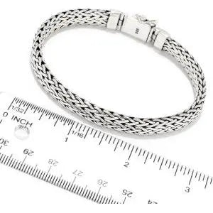 SILVER 8.5" FLAT TULANG NAGA BRACELET 9MM - Farsi Jewelers