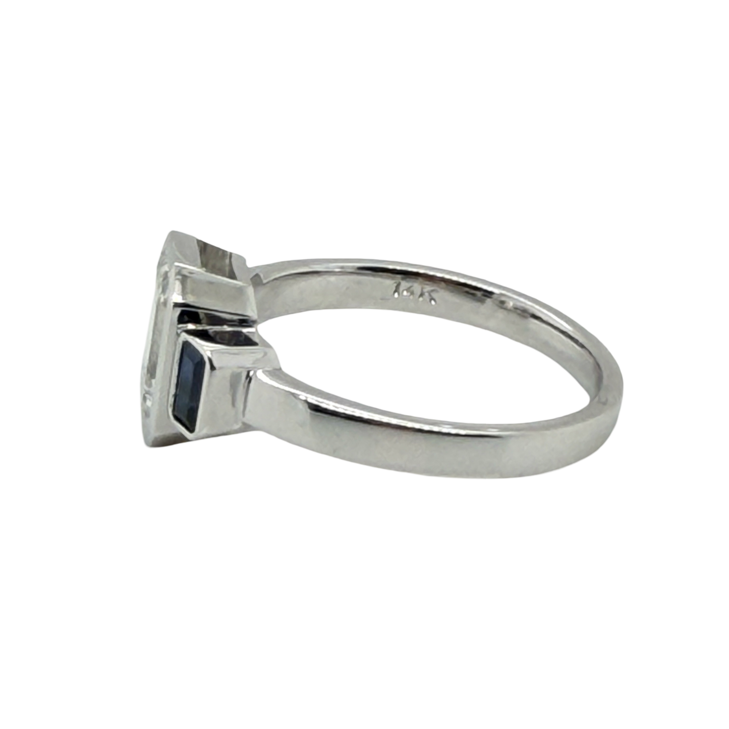 Custom Order 14K White Gold 3-Stone Emerald Cut Ring