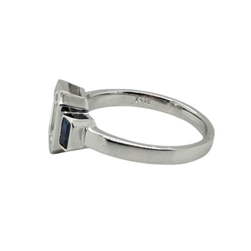 Load image 1 in gallery view. Custom Order 14K White Gold 3-Stone Emerald Cut Ring