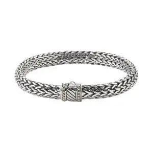 SS/18K 7X9 DIAGONAL LINE MEN'S BRACELET - Farsi Jewelers