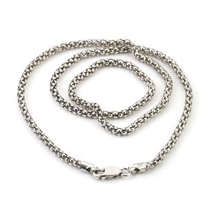 SS 3MM OXIDIZED POPCORN CHAIN - Farsi Jewelers