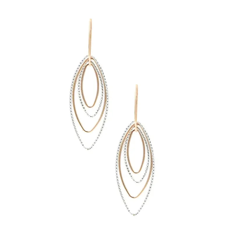 SS AND ROSE GOLD PLATED BARBARA EARRINGS  Farsi Jewelers