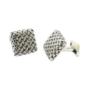 SS MEN'S WOVEN DESIGN CUFF LINKS  Farsi Jewelers