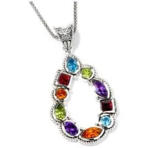 SS MULTI GEMSTONE PENDANT (No Chain)  Farsi Jewelers