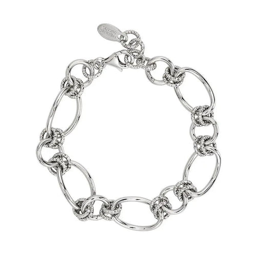 Load image 1 in gallery view. STERLING SILVER CURVED LINK BRACELET - Farsi Jewelers