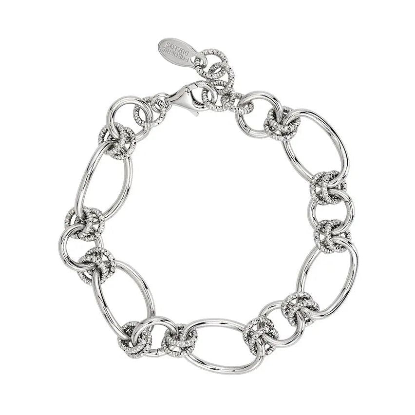 STERLING SILVER CURVED LINK BRACELET - Farsi Jewelers