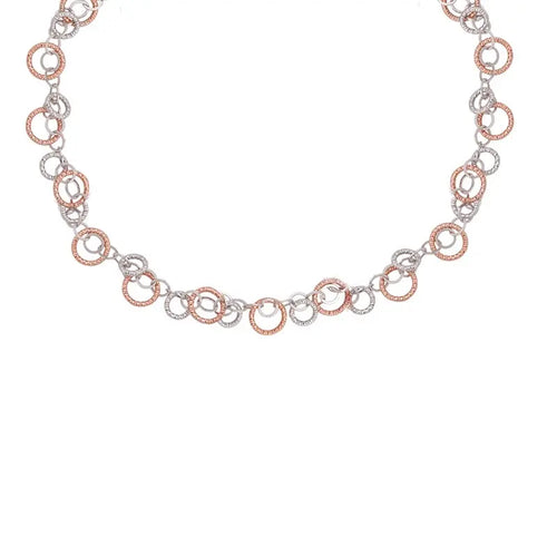 Load image 1 in gallery view. STERLING SILVER ROSE FINISH CIRCULATION NECKLACE - Farsi Jewelers