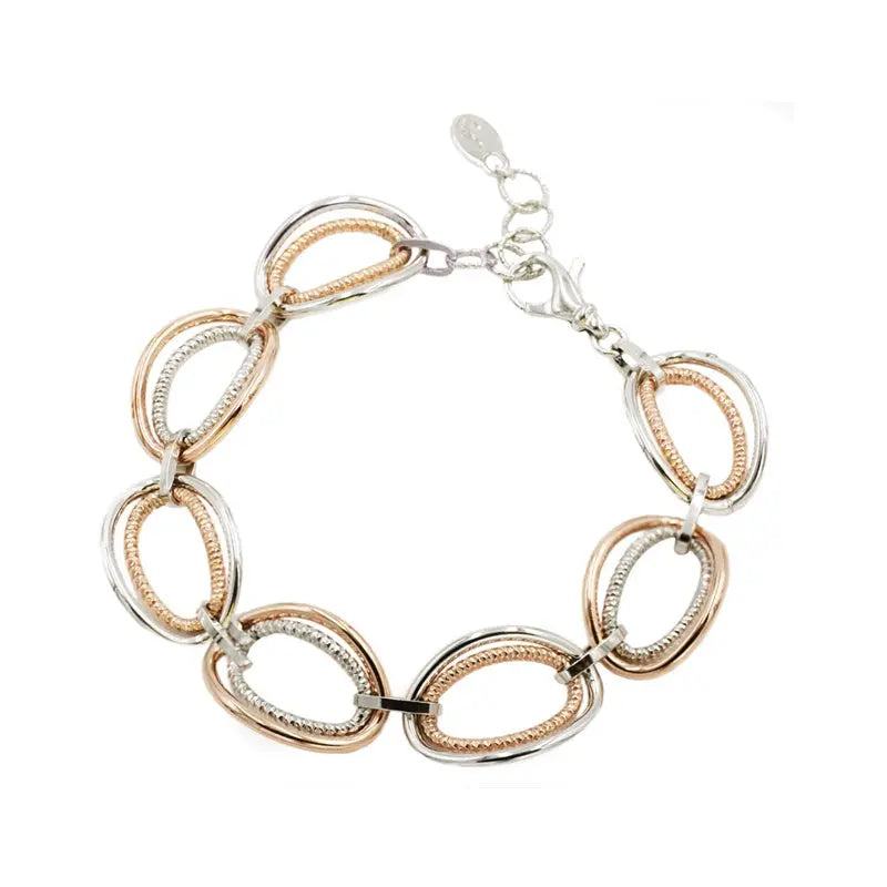 STERLING SILVER + ROSE GOLD PLATED VANESSA BRACELET - Farsi Jewelers